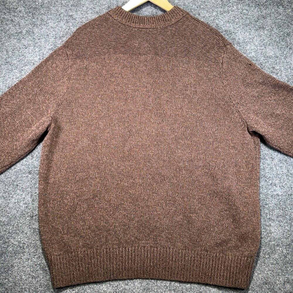 Eddie Bauer Henley Sweater Mens XXL Brown Marled 100% Cotton Pullover 2408 - Picture 4 of 11